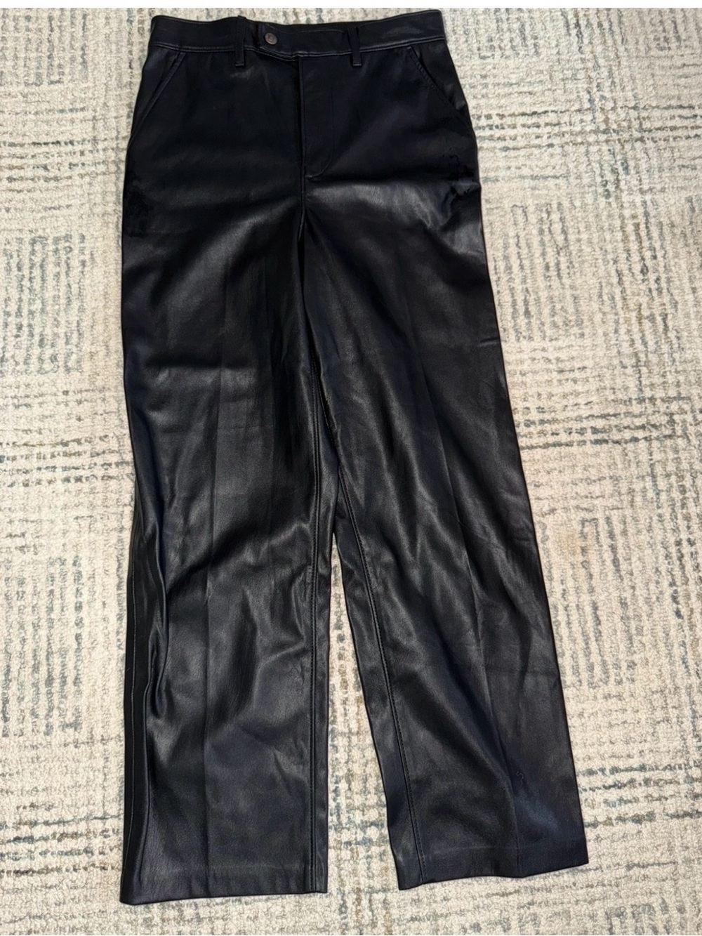 Levi's Black Wide-Leg Leather Pants Size 27